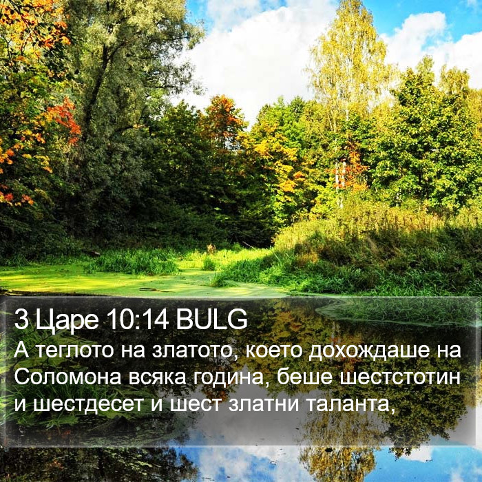 3 Царе 10:14 BULG Bible Study