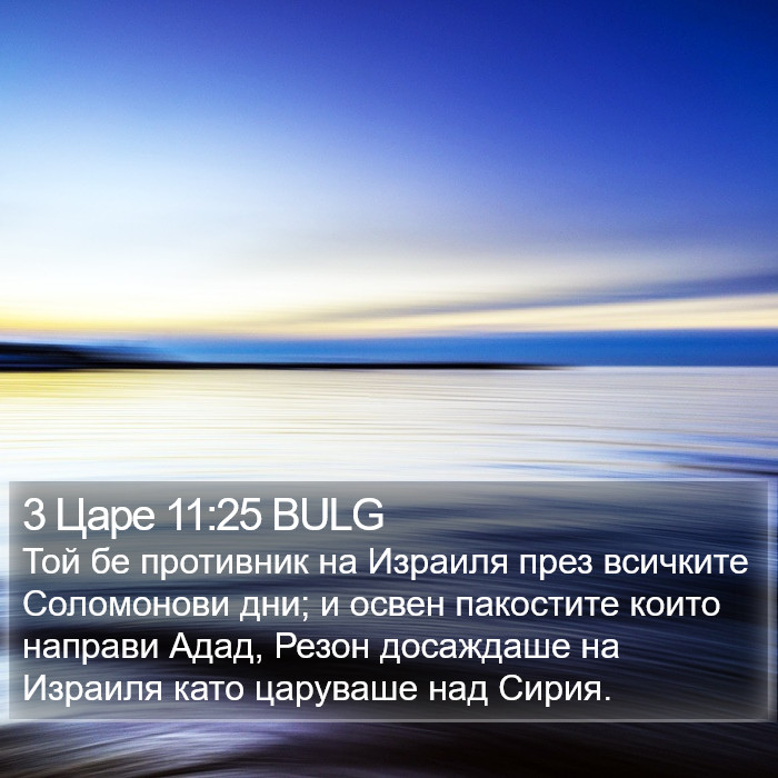 3 Царе 11:25 BULG Bible Study