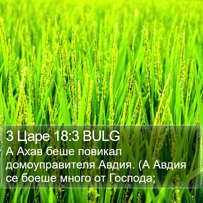 3 Царе 18:3 BULG Bible Study