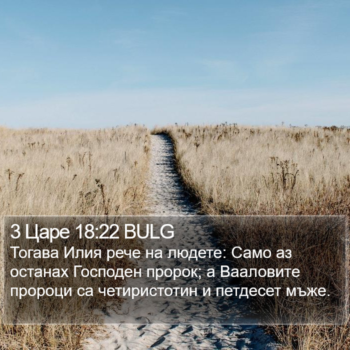 3 Царе 18:22 BULG Bible Study