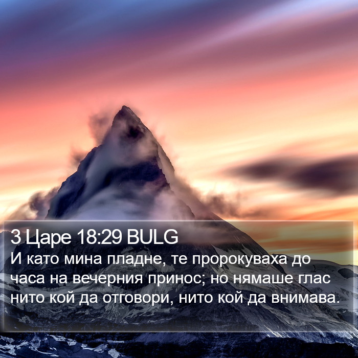 3 Царе 18:29 BULG Bible Study