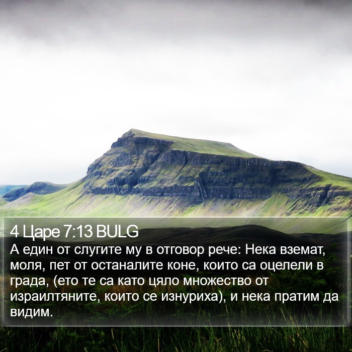 4 Царе 7:13 BULG Bible Study