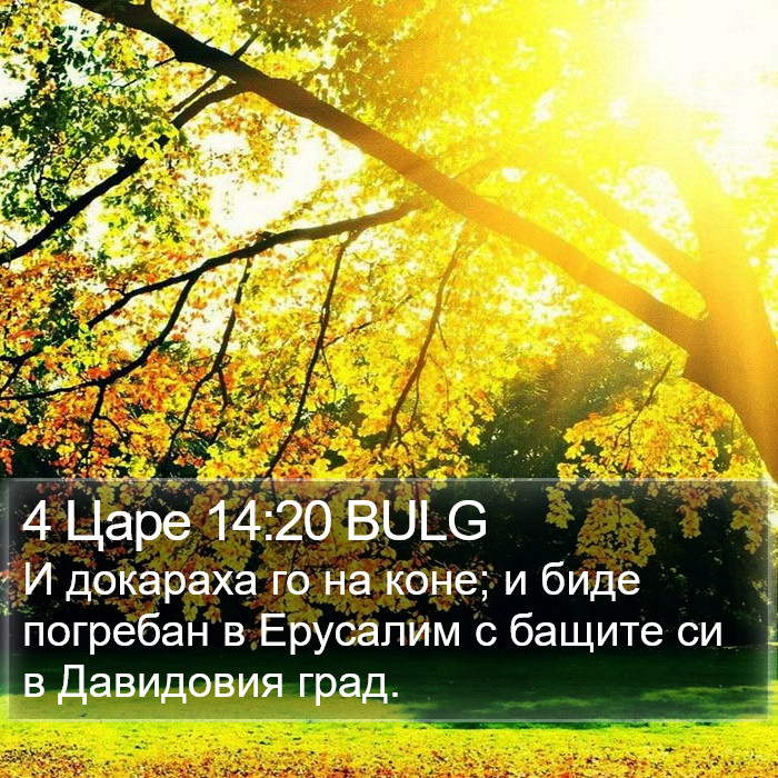 4 Царе 14:20 BULG Bible Study