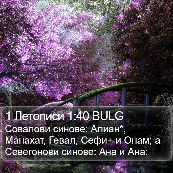 1 Летописи 1:40 BULG Bible Study