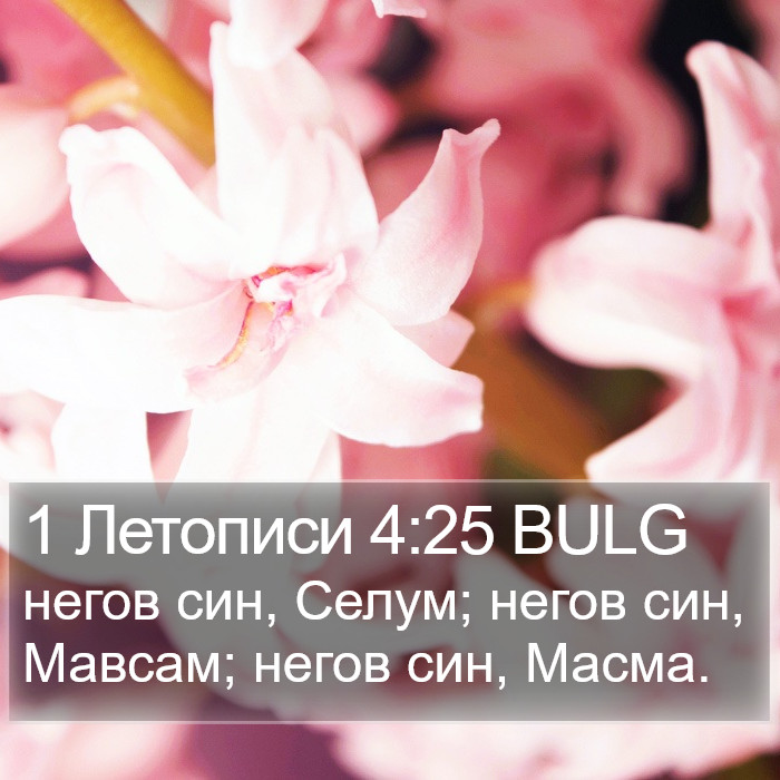 1 Летописи 4:25 BULG Bible Study