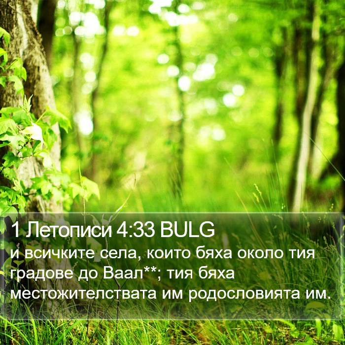1 Летописи 4:33 BULG Bible Study