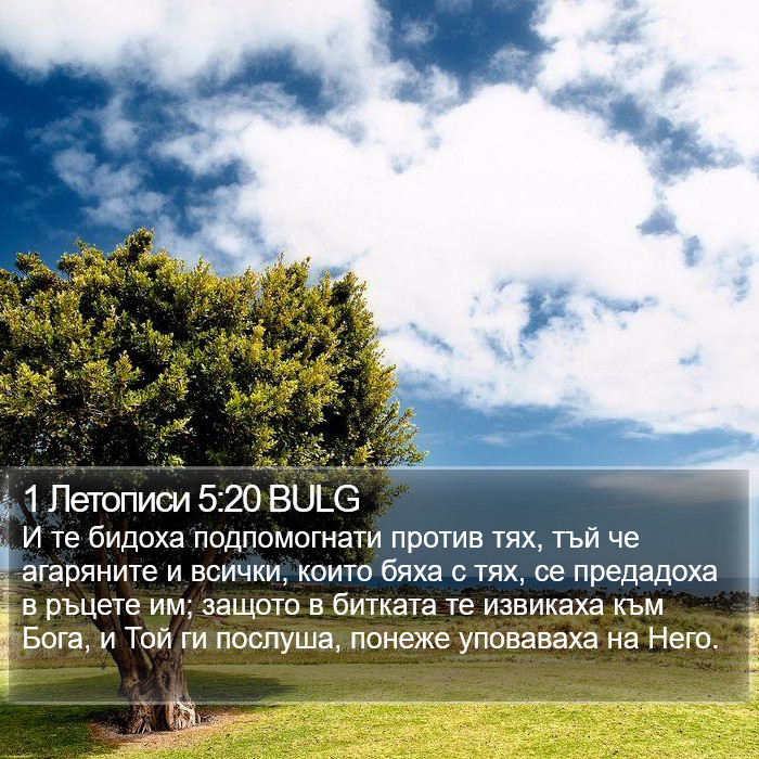 1 Летописи 5:20 BULG Bible Study