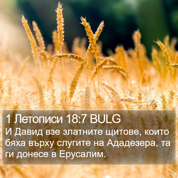 1 Летописи 18:7 BULG Bible Study