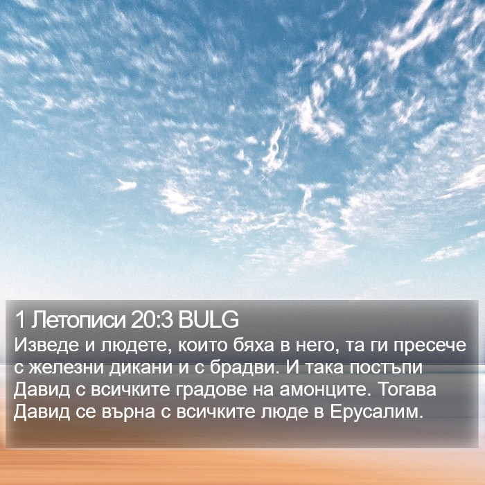 1 Летописи 20:3 BULG Bible Study