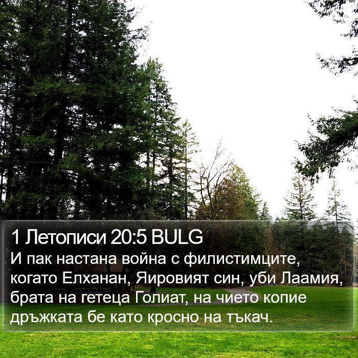 1 Летописи 20:5 BULG Bible Study