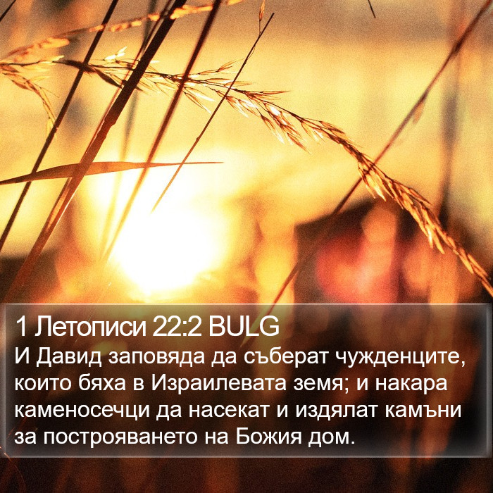 1 Летописи 22:2 BULG Bible Study