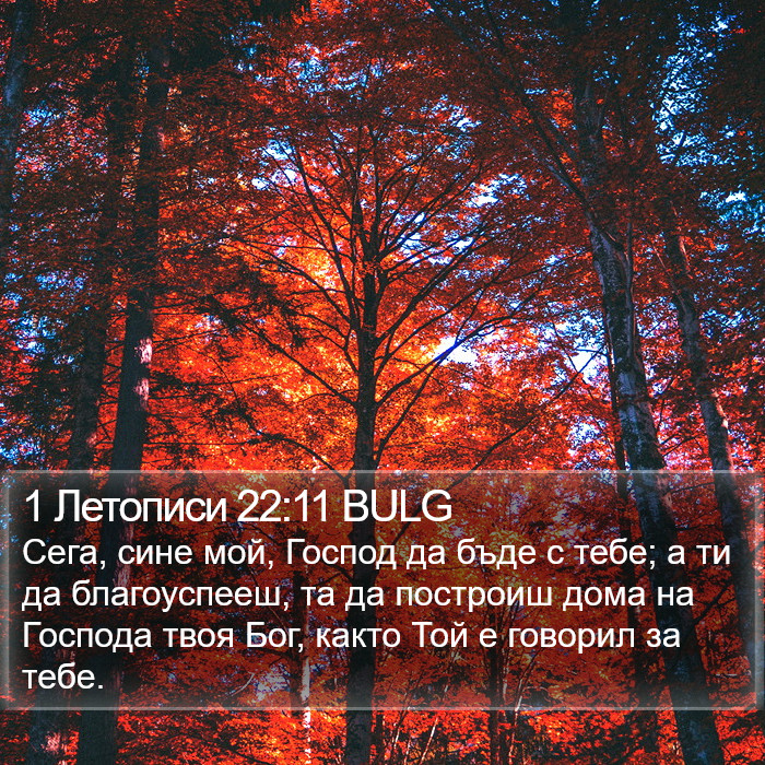 1 Летописи 22:11 BULG Bible Study