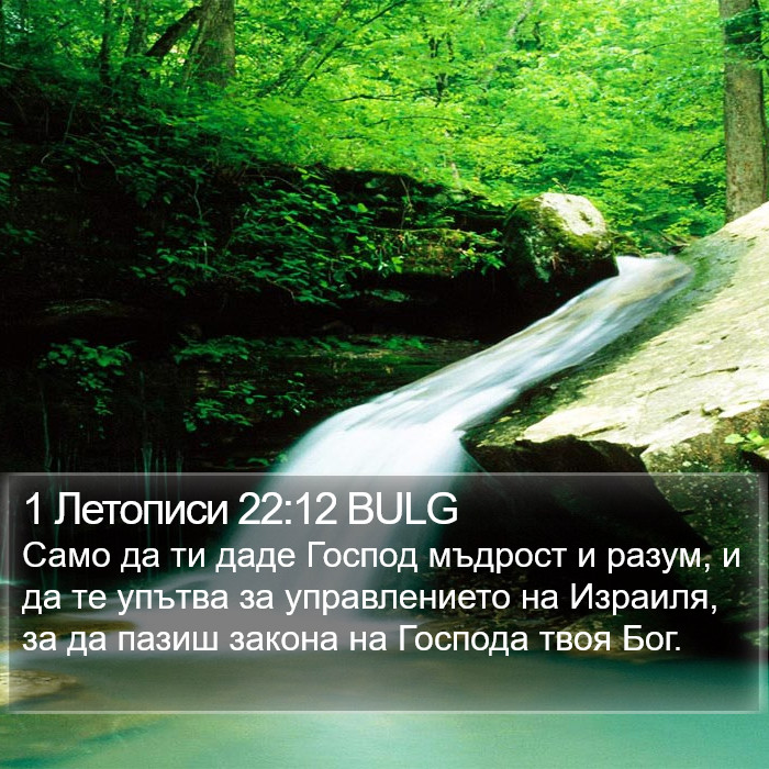 1 Летописи 22:12 BULG Bible Study