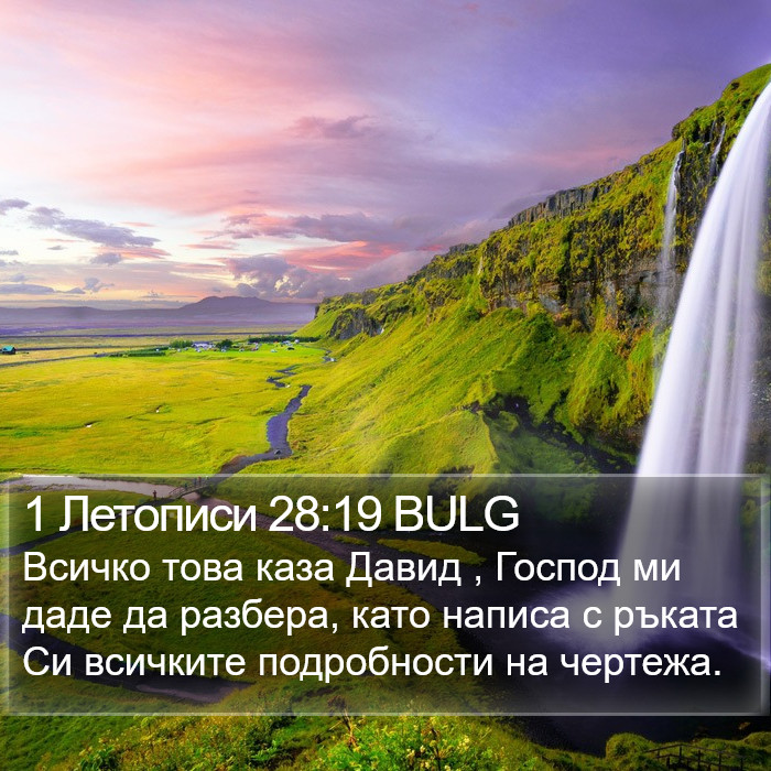 1 Летописи 28:19 BULG Bible Study