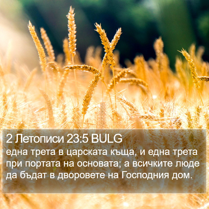 2 Летописи 23:5 BULG Bible Study