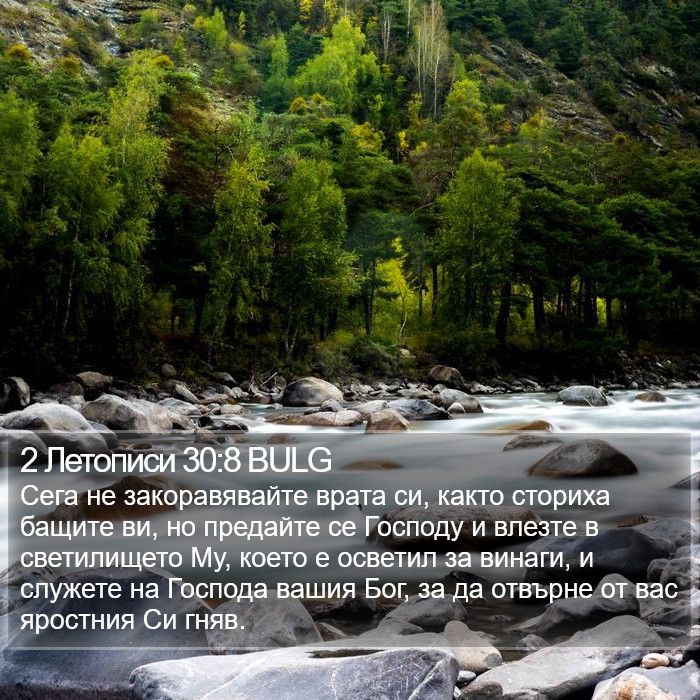 2 Летописи 30:8 BULG Bible Study