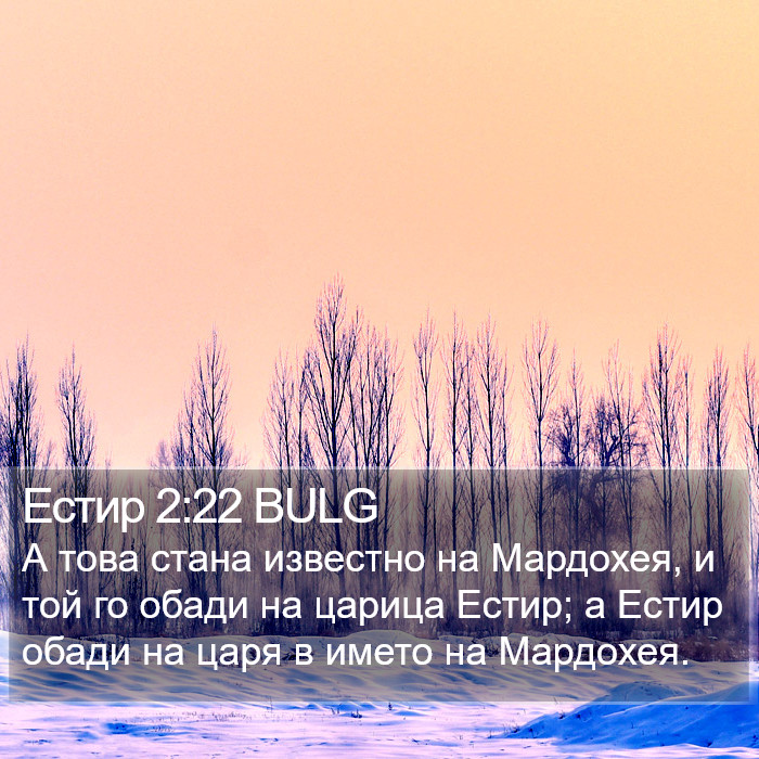 Естир 2:22 BULG Bible Study