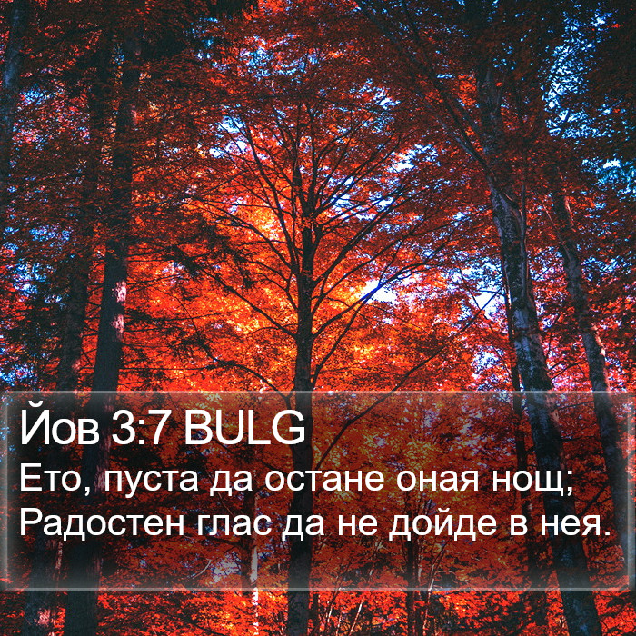 Йов 3:7 BULG Bible Study