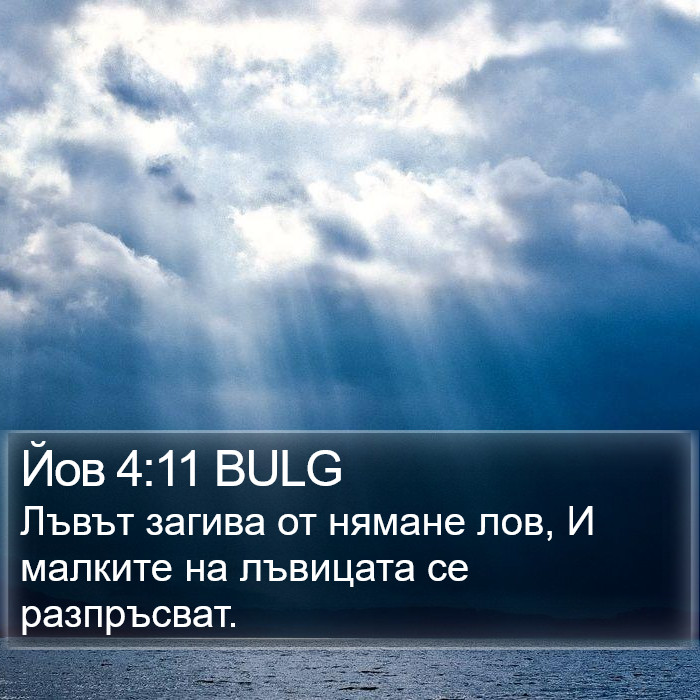 Йов 4:11 BULG Bible Study