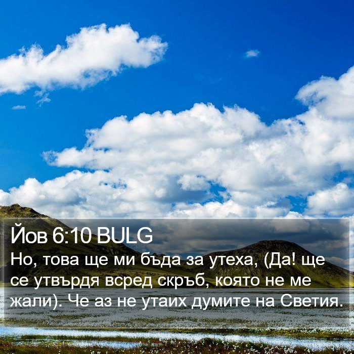 Йов 6:10 BULG Bible Study