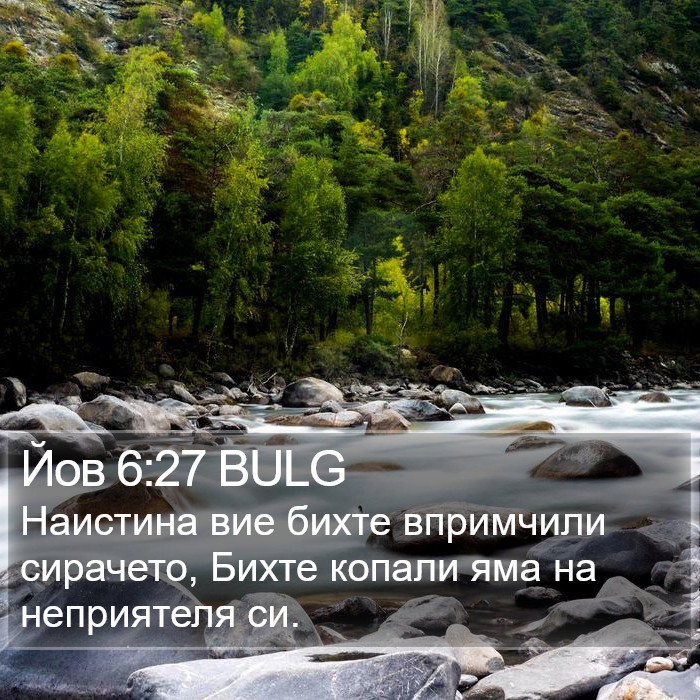 Йов 6:27 BULG Bible Study