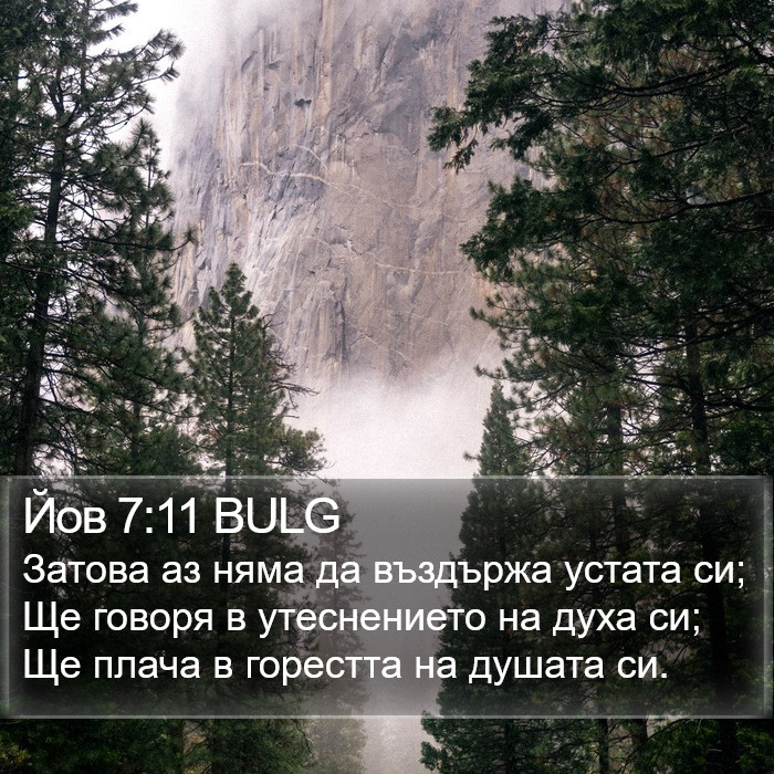 Йов 7:11 BULG Bible Study