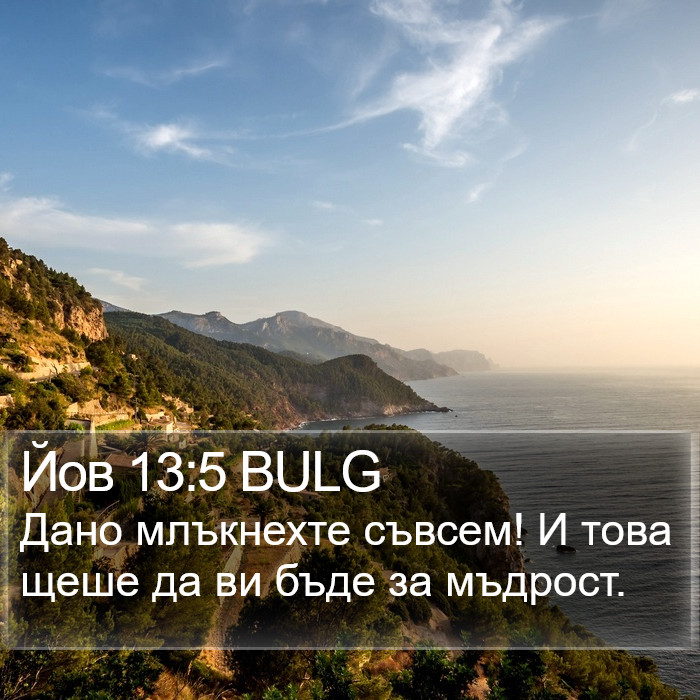 Йов 13:5 BULG Bible Study