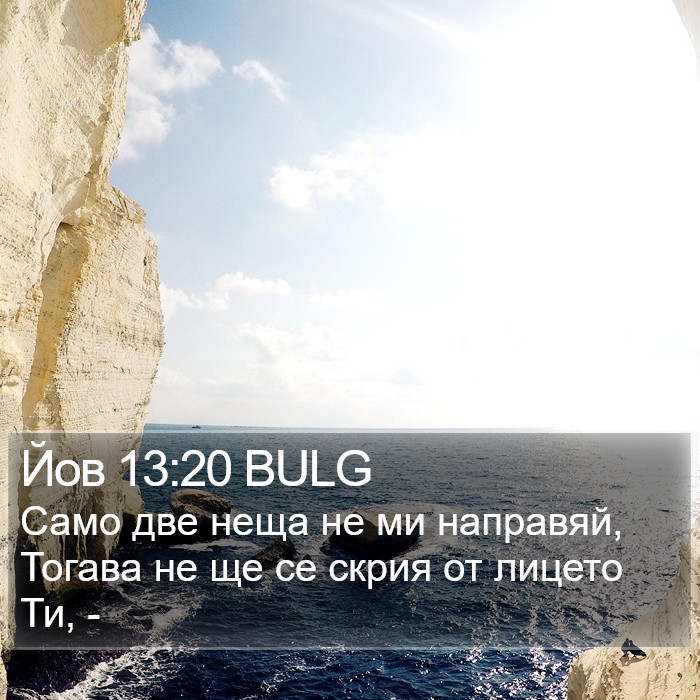 Йов 13:20 BULG Bible Study