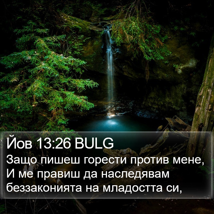 Йов 13:26 BULG Bible Study