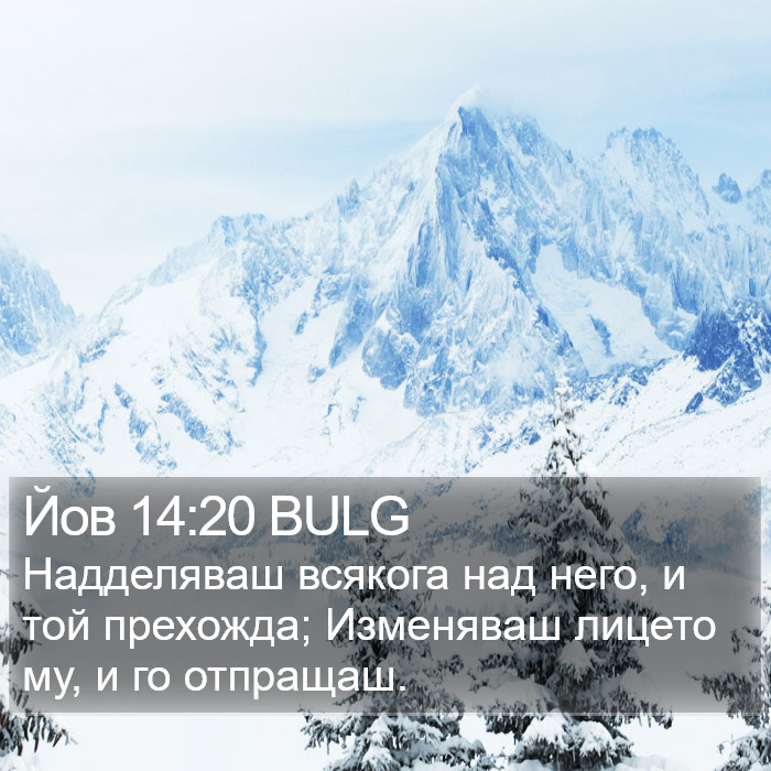 Йов 14:20 BULG Bible Study