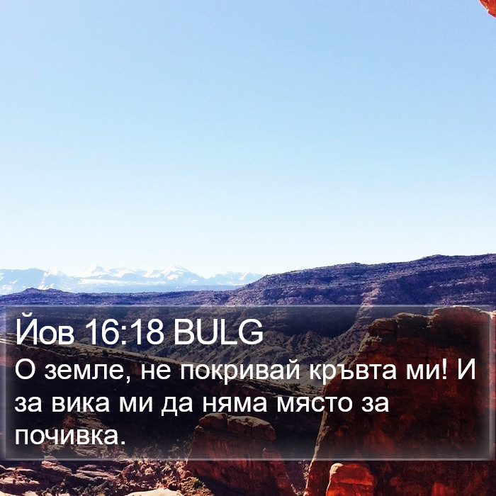 Йов 16:18 BULG Bible Study