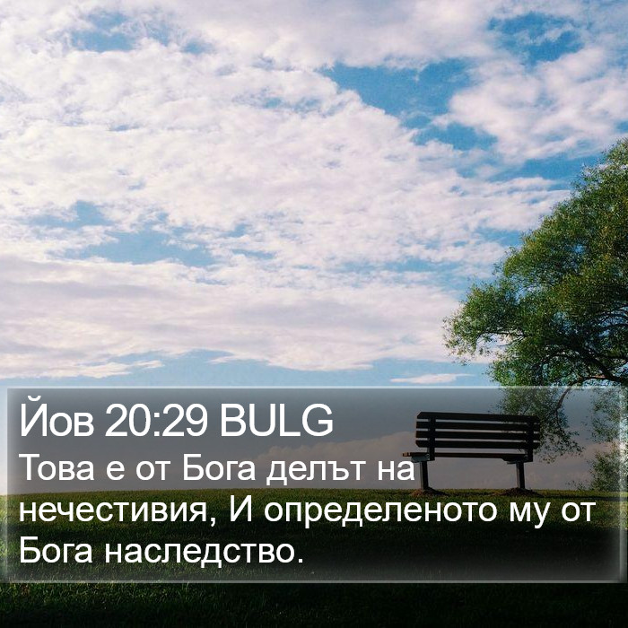 Йов 20:29 BULG Bible Study