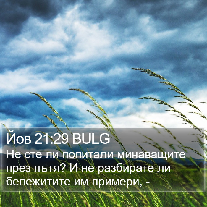 Йов 21:29 BULG Bible Study