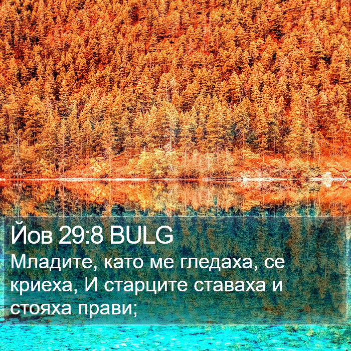 Йов 29:8 BULG Bible Study