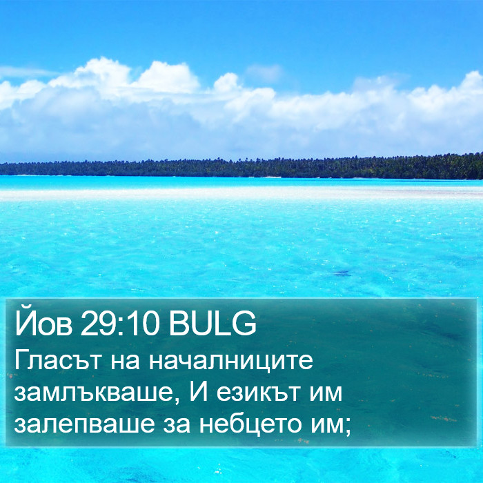 Йов 29:10 BULG Bible Study