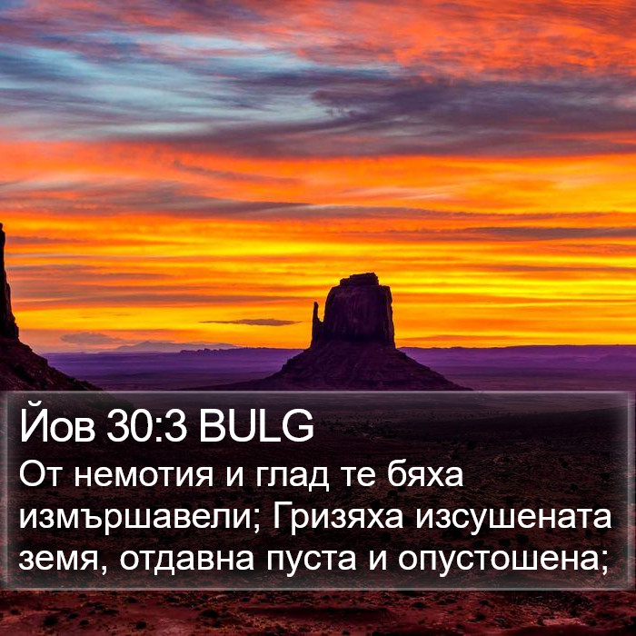 Йов 30:3 BULG Bible Study