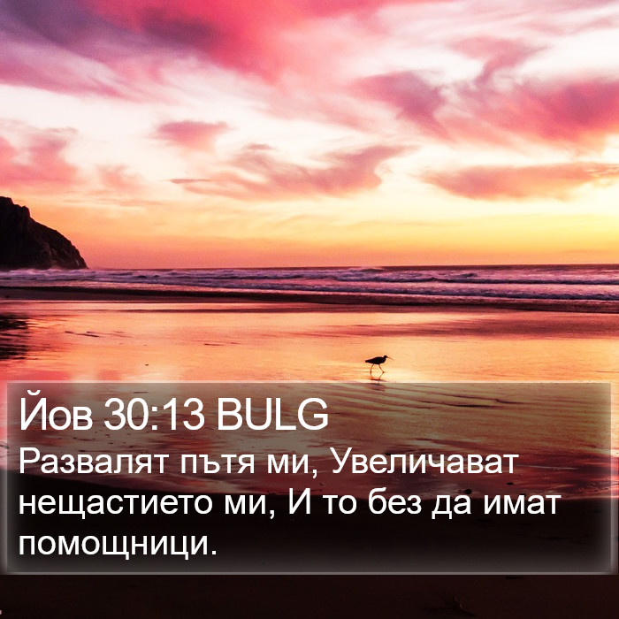 Йов 30:13 BULG Bible Study