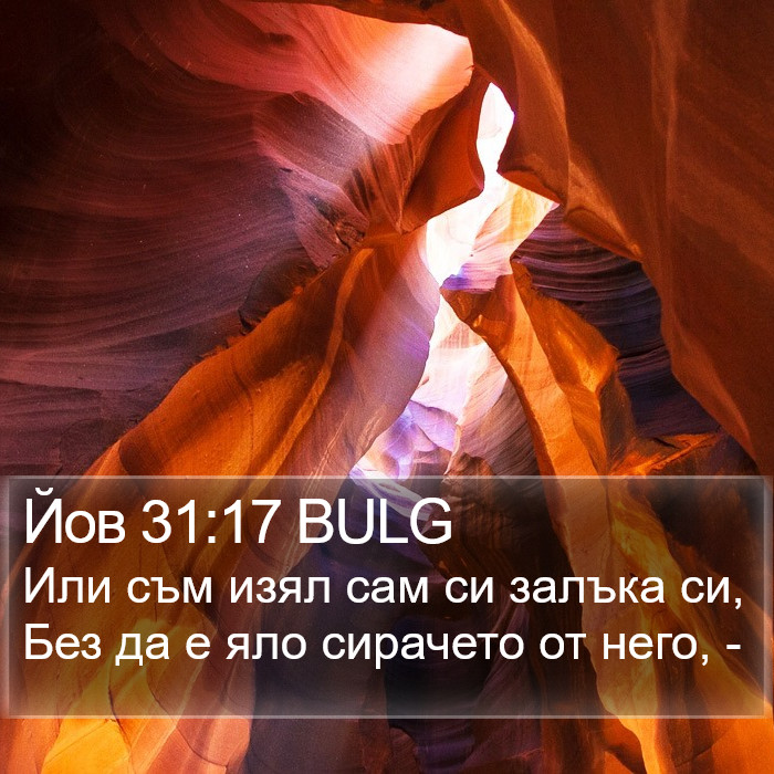 Йов 31:17 BULG Bible Study