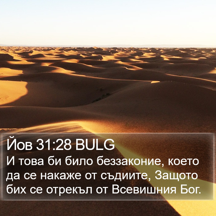 Йов 31:28 BULG Bible Study