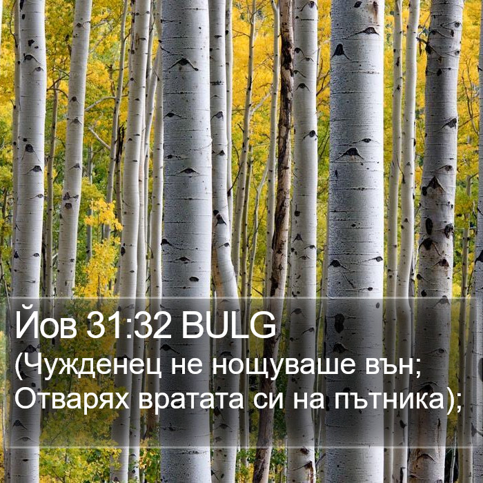 Йов 31:32 BULG Bible Study