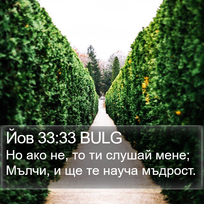 Йов 33:33 BULG Bible Study