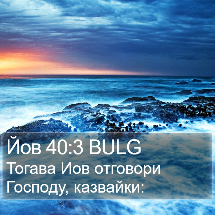 Йов 40:3 BULG Bible Study