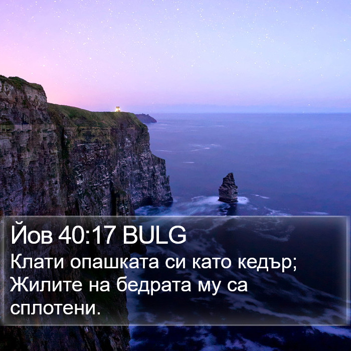 Йов 40:17 BULG Bible Study