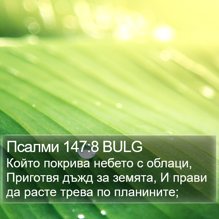 Псалми 147:8 BULG Bible Study