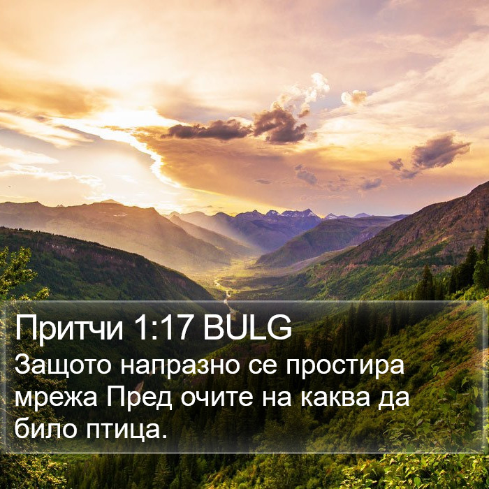 Притчи 1:17 BULG Bible Study