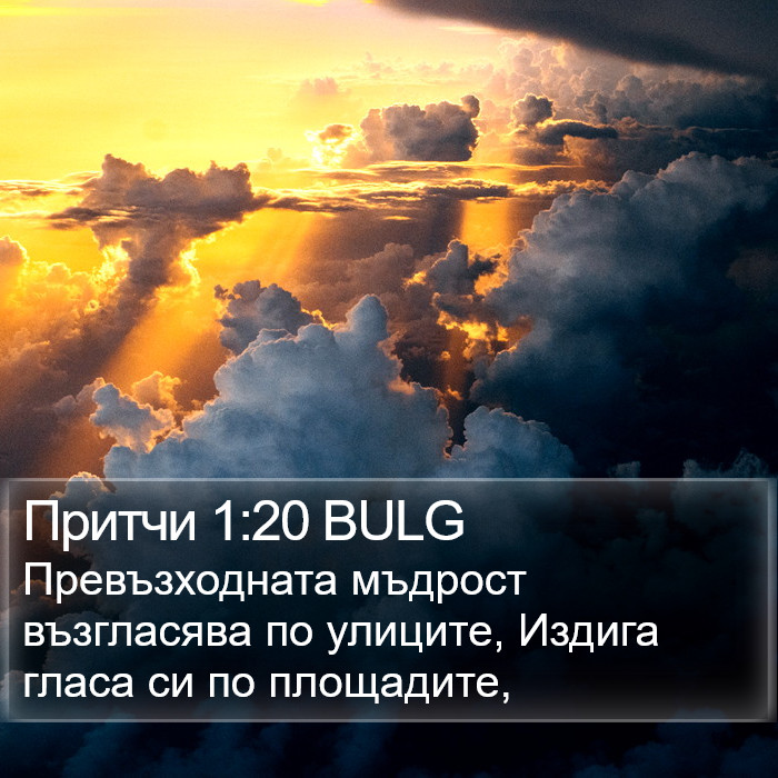 Притчи 1:20 BULG Bible Study