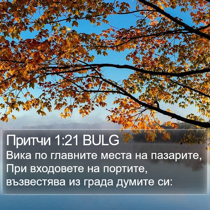 Притчи 1:21 BULG Bible Study