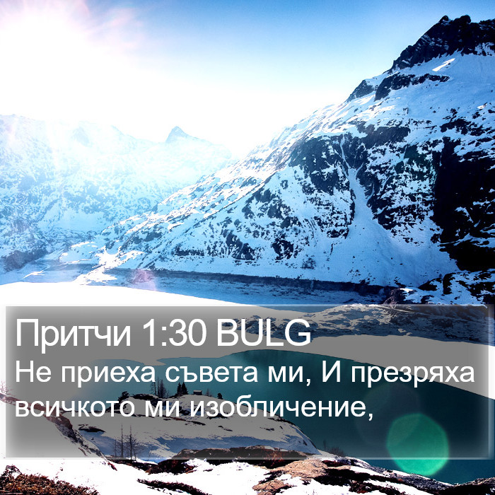 Притчи 1:30 BULG Bible Study