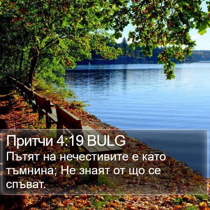 Притчи 4:19 BULG Bible Study