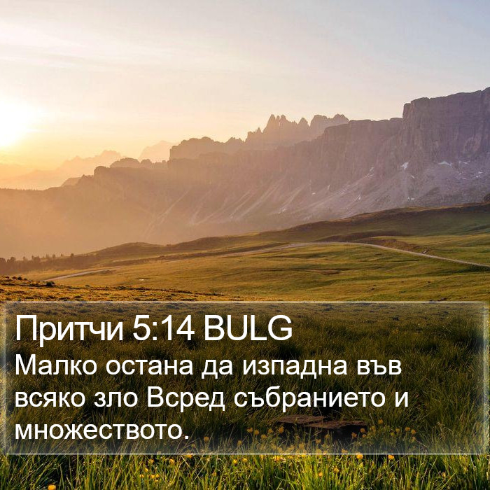 Притчи 5:14 BULG Bible Study